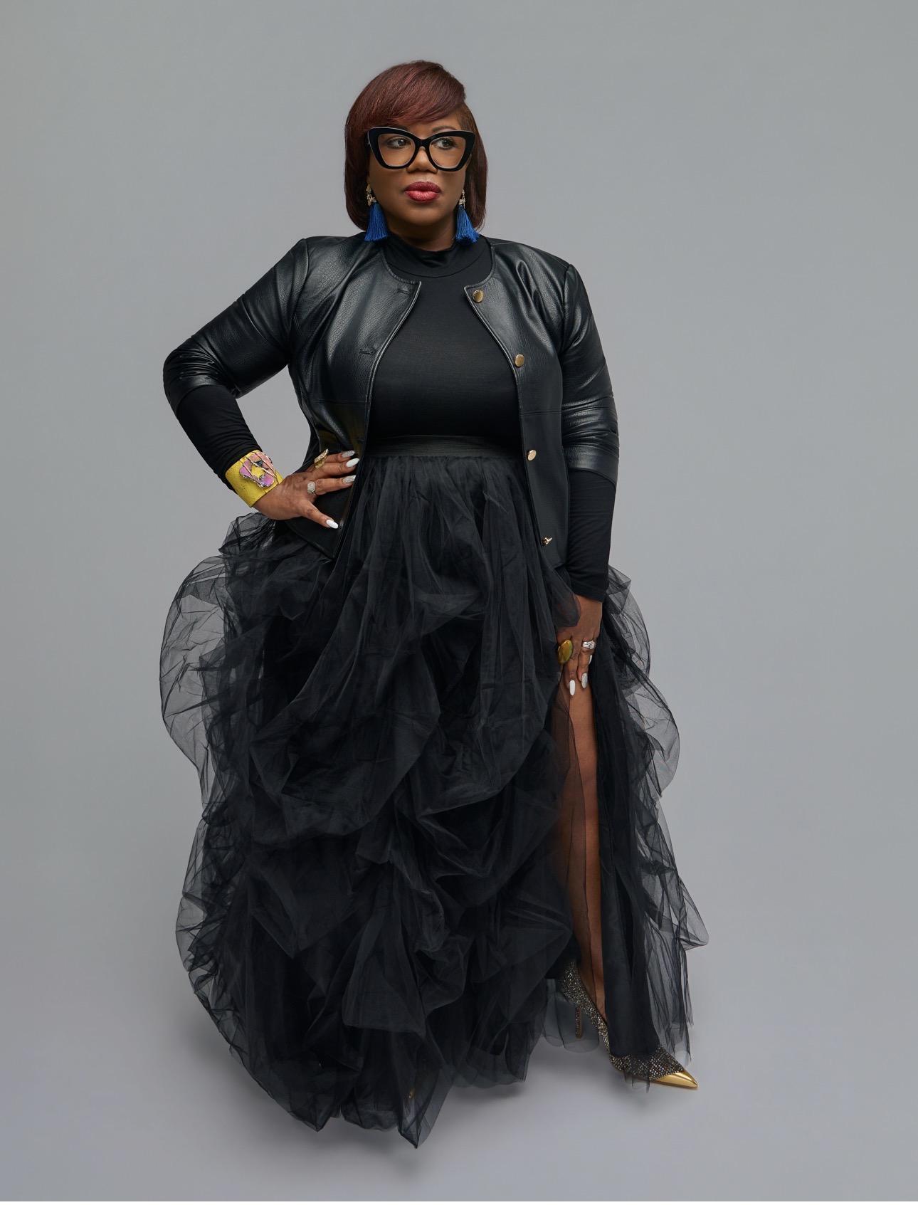 Sylvia in all black